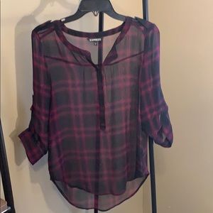 Sheer long sleeve top